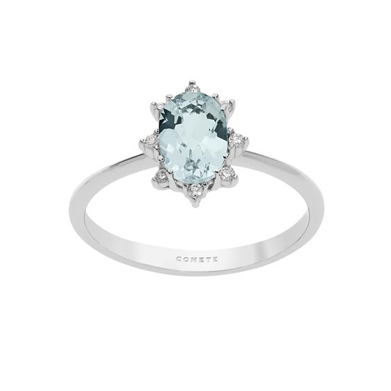 Anello Comete Donna Fantasia Di Acquamarina in Oro bianco ANQ299 - ANQ299